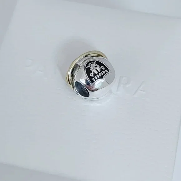 Pandora Las Vegas Raiders Football Helmet Bead Charm Pendant S925 ALE - Picture 7 of 7